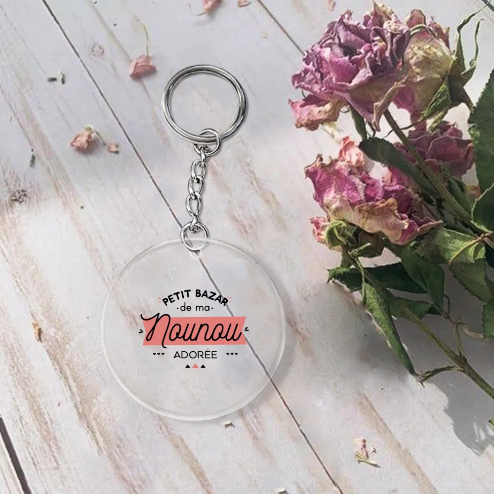 Thank You Nanny for This Wonderful Year Print Key Chain Acrylic KeyChain Gift for Teacher Thanks Key Chain Present for Teachers