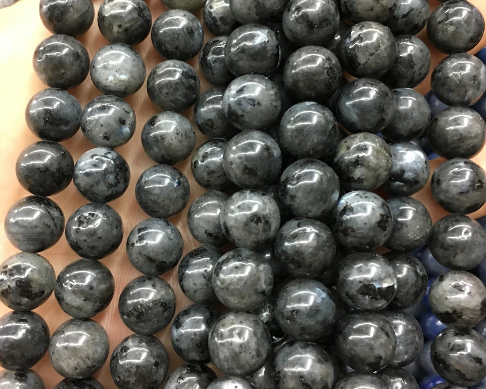 Black Labradorite Beads Natural Stone Beads Round Gemstone Beads For Bracelets Necklace 4mm 6mm 8mm 10mm 12mm 15''