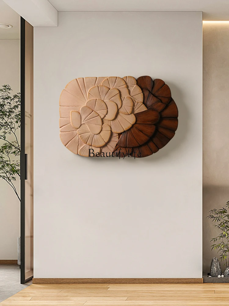 Modern abstract three-dimensional wood carving decorative painting high-end hand-painted art hanging painting