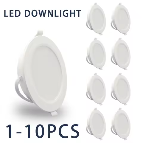 1-10pcs 3 4 5 6 8 inch LED Round Panel Downlight Lamp 24W 20W 6W AC100-240V 3000K 4000K 6000K Light Spotlight Indoor Lighting