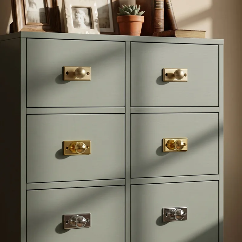 Bright Chrome Drawer Pull Handle Minimalist Furniture Hardware Golden Single-Hole Knob Light Luxury Cabinet Wine Cabinet Handle
