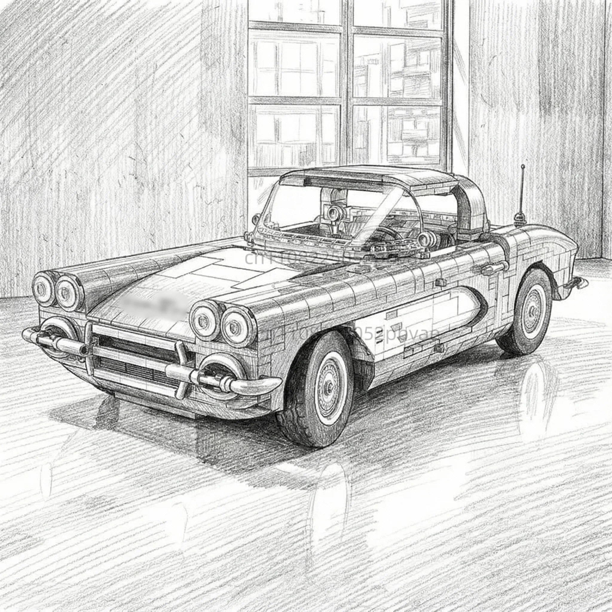 Nouvelle voiture classique en briques de construction, décoration de la maison, décoration de bureau, kit de modèle à assembler, MOC pour adultes, passionné de voitures classiques, garçon, vacances