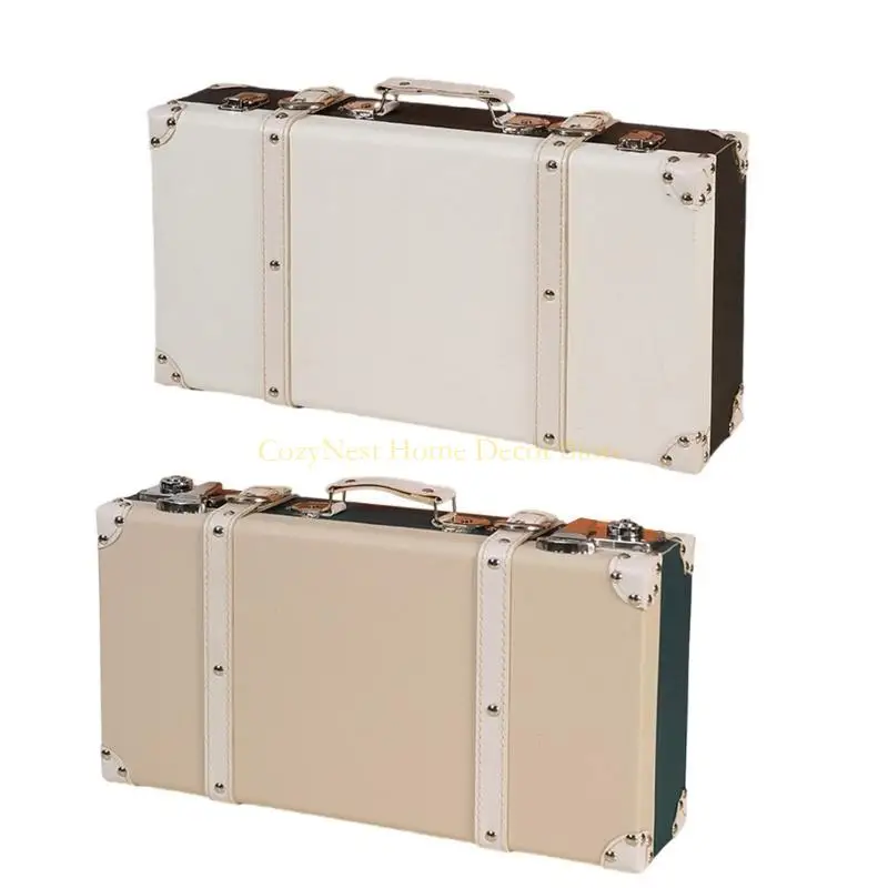 

92MF Vintage Suitcase Box with Handle Portable Suitcase Box Large Capacity Lightweight Perfect for Professionals