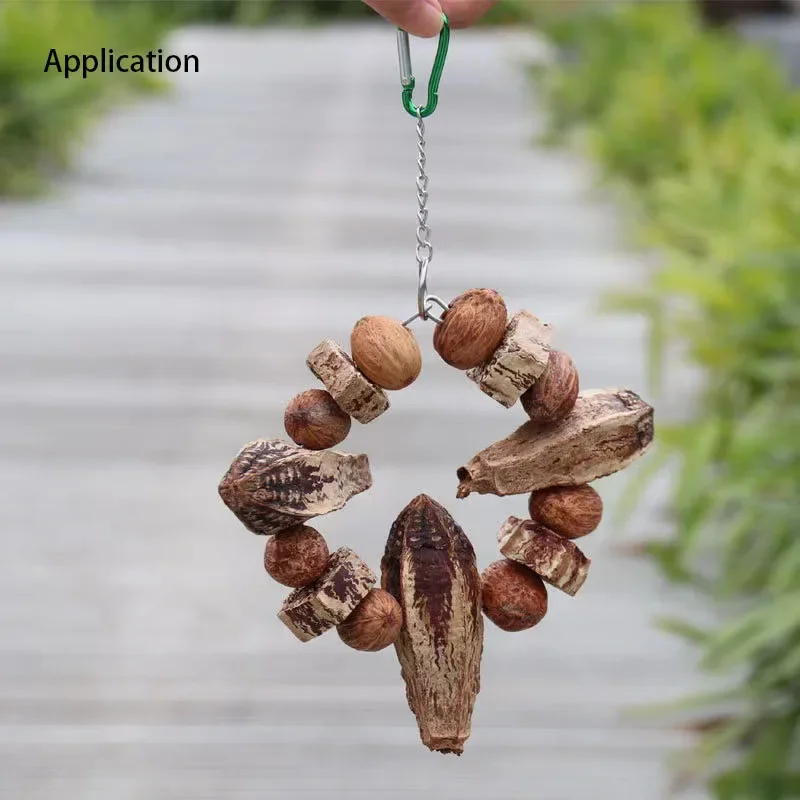 Natural Material Pet Parrot Toy Bird Paw Grinding Biting Wooden Toys Pet Parrot Macaw Hammock Bird DIY Toy - view 5