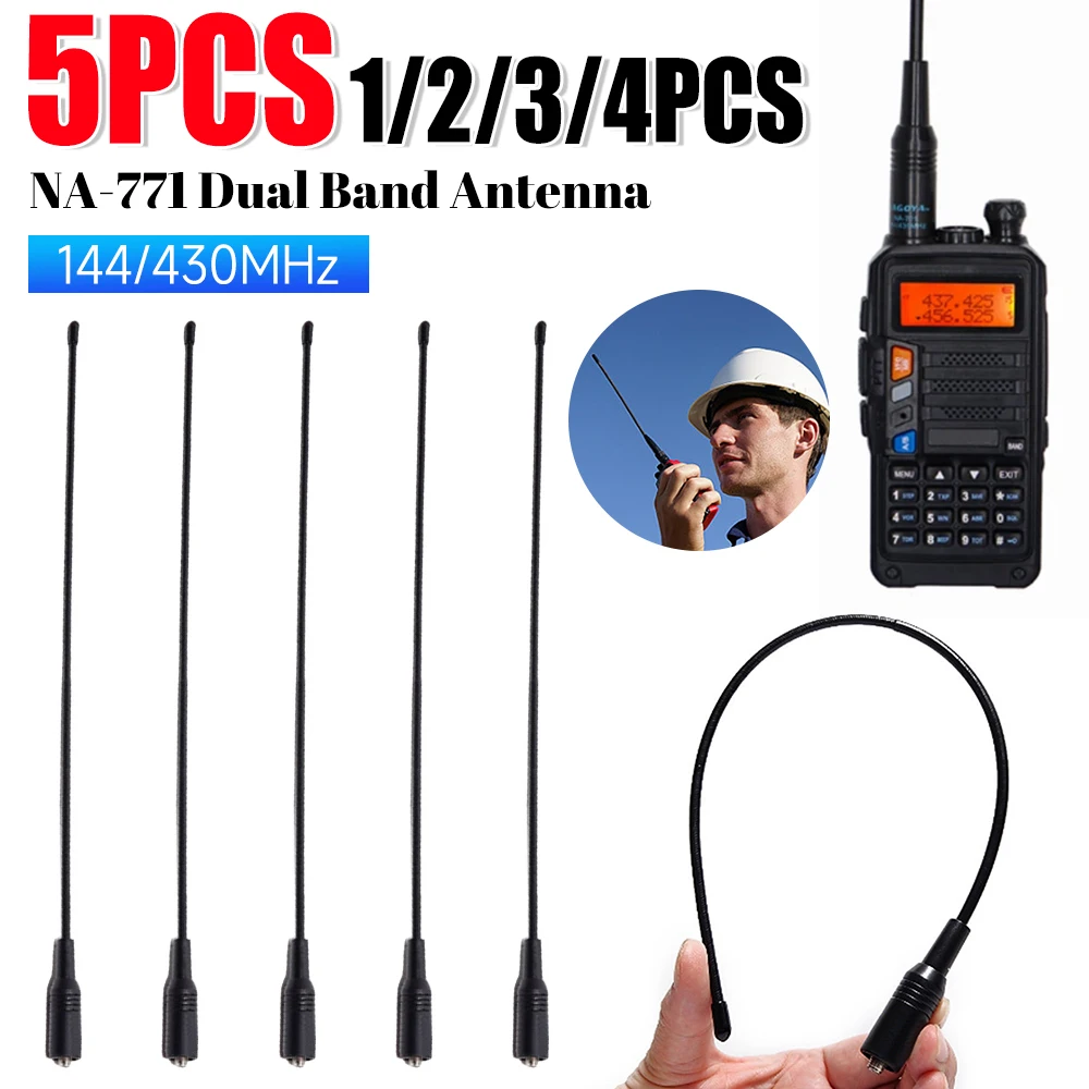 Antena UHF Talkie Walkie SMA-F, UV Banda Dual VHF/UHF 144/430 MHz Talkie Walkie Antena SMA Hembra Antena, pour BF-666S, BF-777S, BF-888S, BF-320, BF-480, BF- 490, BF-V6, BF-V8