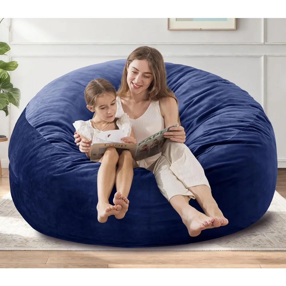 

3 ft Bean Bag Chairs for Adults/Kids with Filling,Soft Memory Foam Bean Bag with Filler Included,Machine Washable Dark Blue