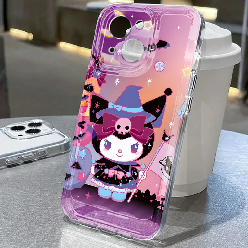 Sanrio-funda bonita Kuromi para iPhone 17 Air 12 Mini XR 16 15 14 Plus 16e 7 8 13 12 11 Pro MAX, funda suave para teléfono
