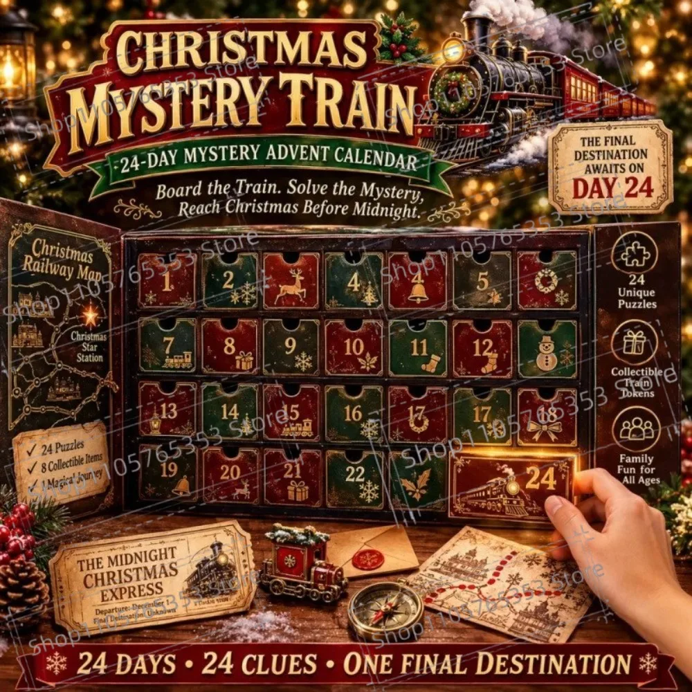 New 24-Day Mystery Adventure Advent Calendar Christmas Puzzle Game with 6 Themes Open A New Discovery Every Day Escape Room