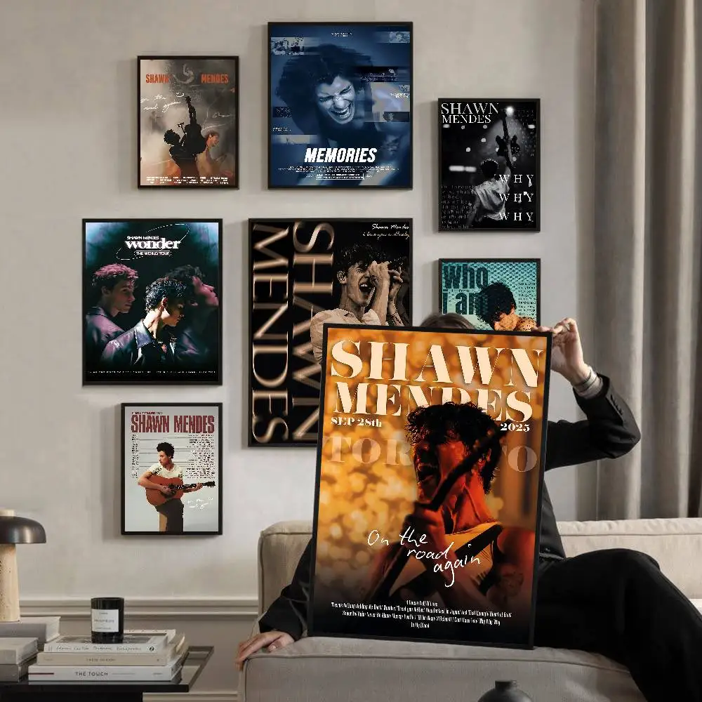 S-Shawn Mendes SINGER DIY Sticky Poster Whitepaper Prints Posters Artwork Vintage Decorative Painting