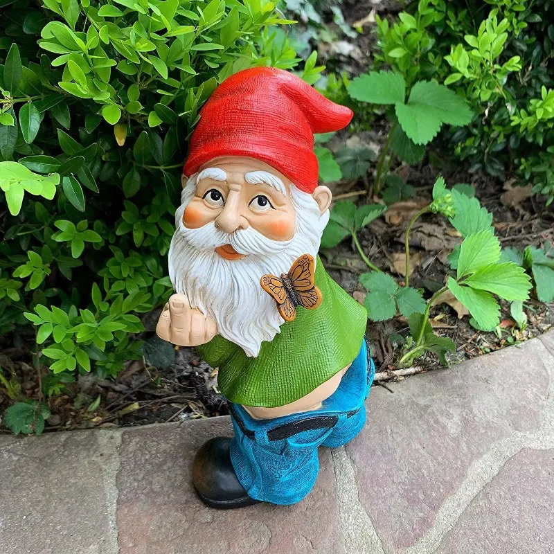 Wholesale Waterproof Garden Ornament Resin Funny Garden Gnome Statue Garden Decoration