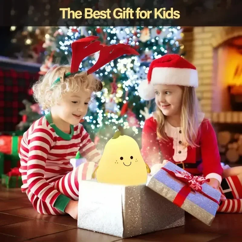 Led carino pera luce notturna dimmerabile vivaio lampade a pera super squishy silicone USB ricaricabile touch control 7 colori lampada da notte