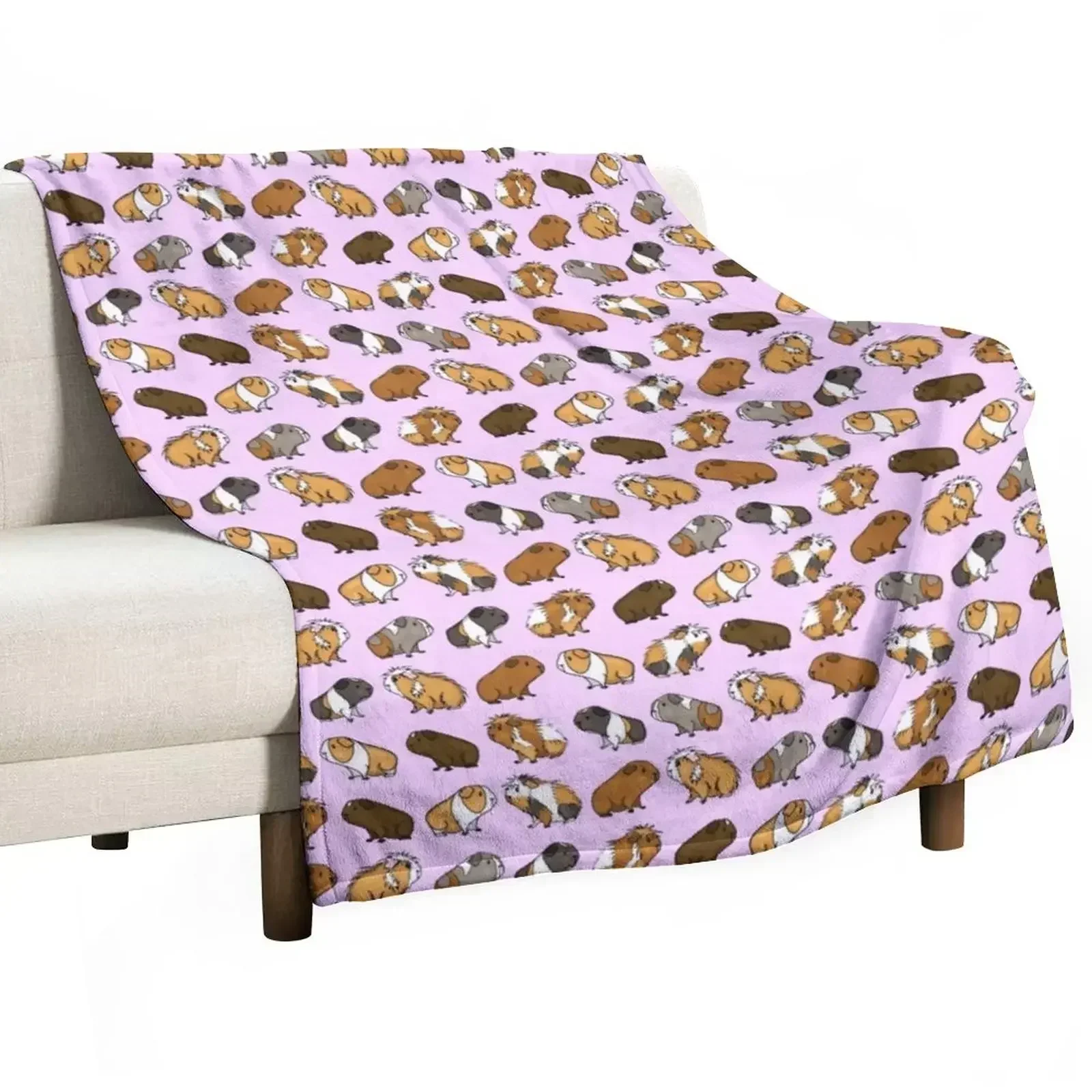 

Guinea Pig Procession (Pink) Throw Blanket Soft Beds warm for winter blankets and throws Blankets