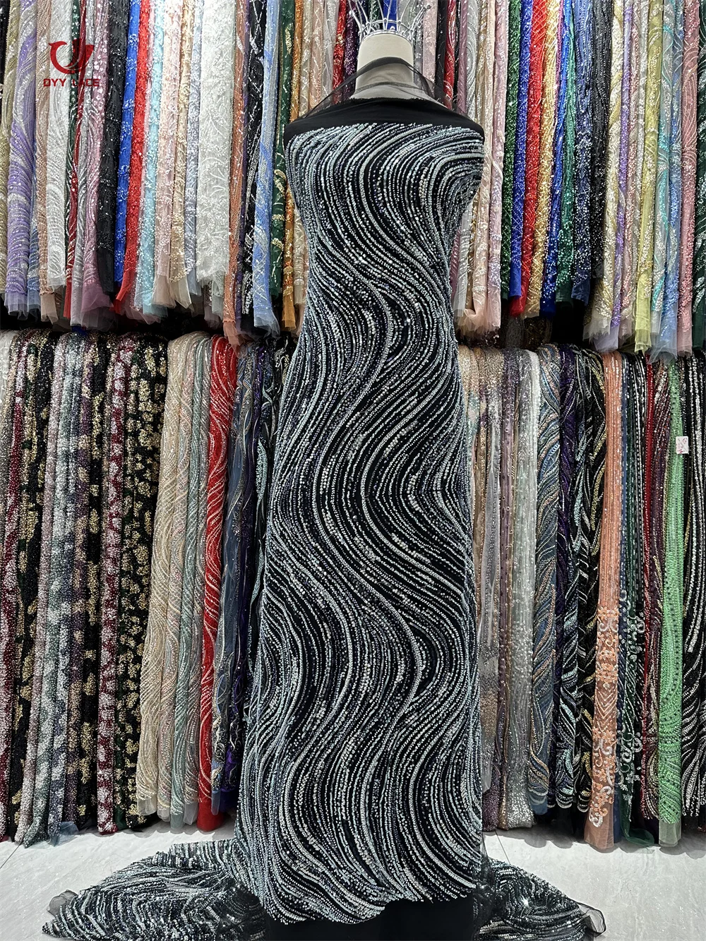 

Роскошная африканская кружевная ткань, тюль, кружевная ткань, 2026 5 ярдов, расшитая бисером и блестками, тюлевое кружево для жениха, вечерние свадебные платья