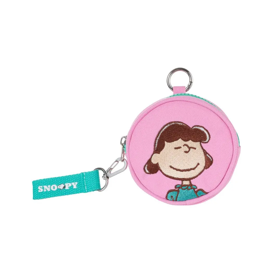 Nuevo Anime Snoopy dibujos animados Snoopy pequeño monedero con cremallera bolsa de almacenamiento pequeña portátil bolsa de almacenamiento redonda de la serie Life colorida