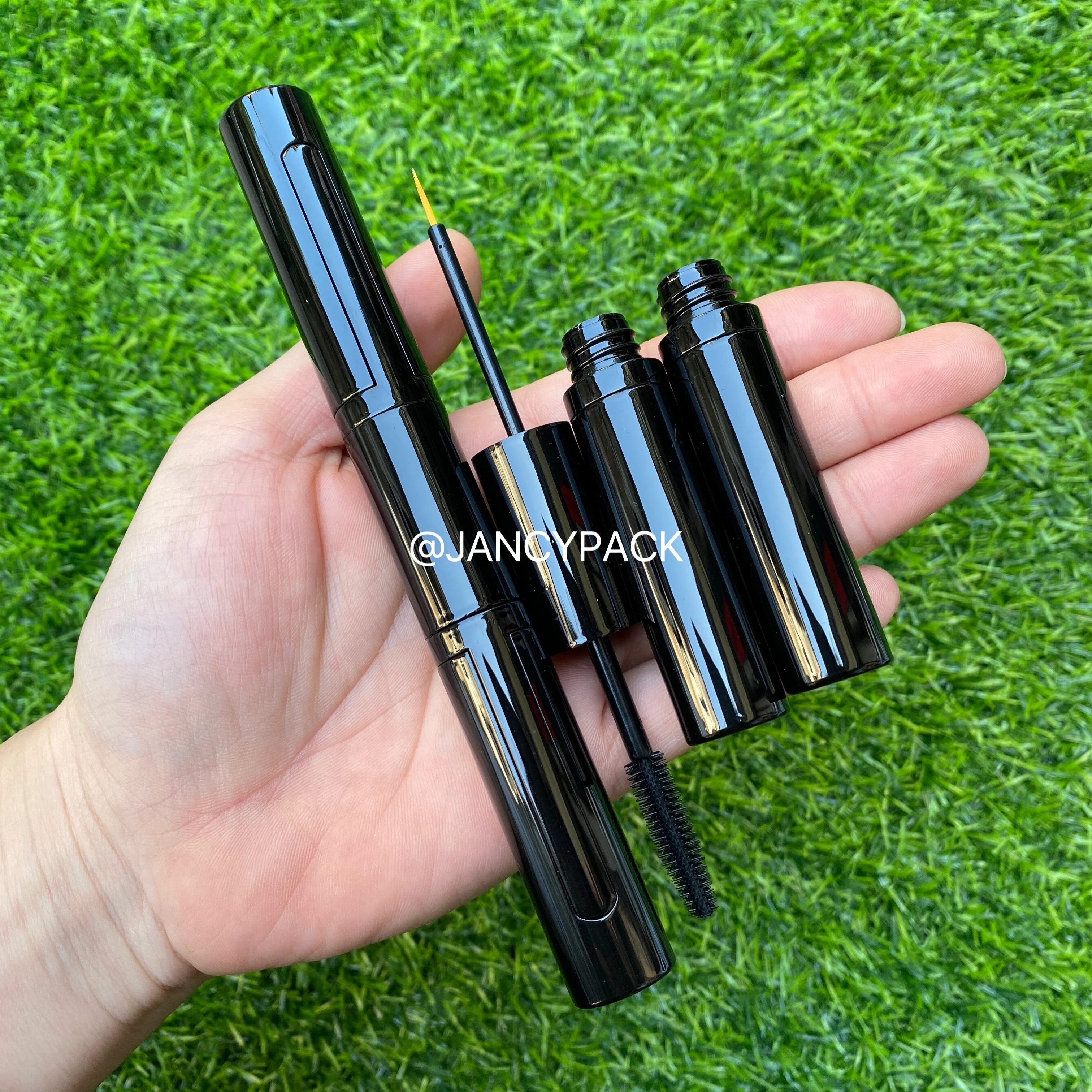 5ml Unique Dual Ended 2 In 1 Black Round Empty Mascara Tubes Container Eyeliner Tube  Makeup Containers Eyelash Tubes