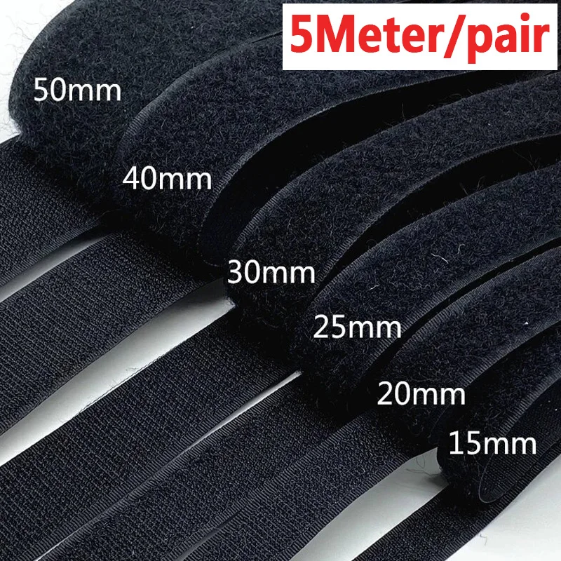 5Meter/Pair Non-Adhesive Hook and Loop Sewing Fastener Tape Nylon Fabric Magic Velcros Tape For Sewing Accessories 20/25/30/50mm