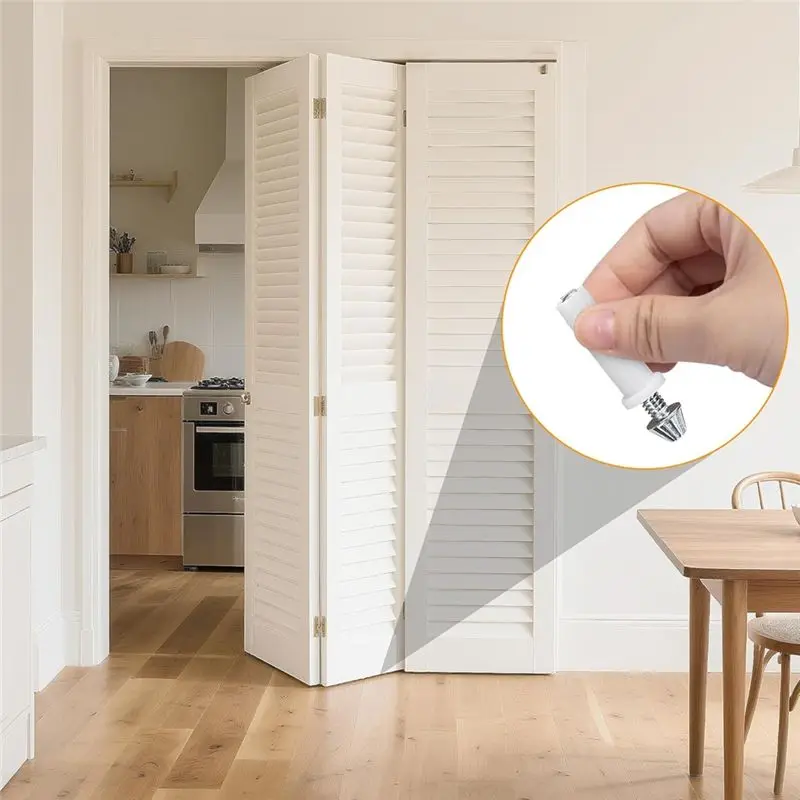 AEE2-8 Pcs Bi-Fold Door Bottom Pivot Kit, 2 Size Folding Door Hardware Repair Bottom Pivot,(3/8Inch And 7/16Inch)