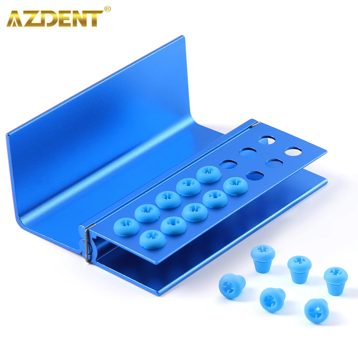 AZDENT Dental Bur Box Burs Holder 10/16 Holes Autoclavable with Silicon Cover for FG RA Burs Dentistry Tools