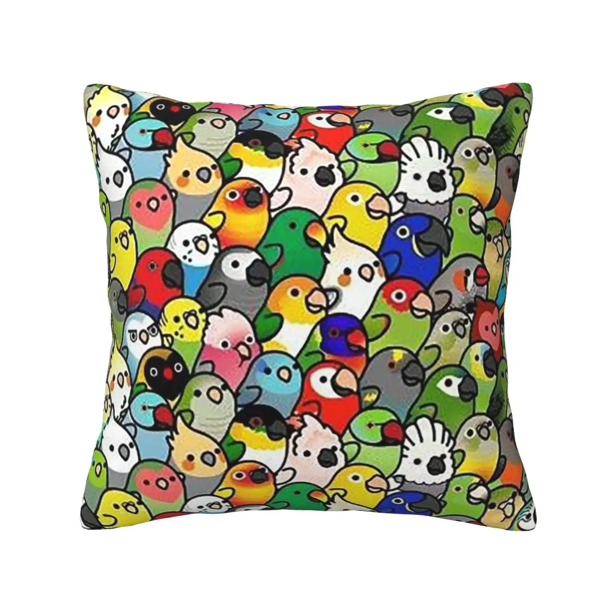 Birds Cockatiel Budgie Parrot Square Pillowcase Pillow Cover Cushion Decor Comfort Throw Pillow for Home Sofa