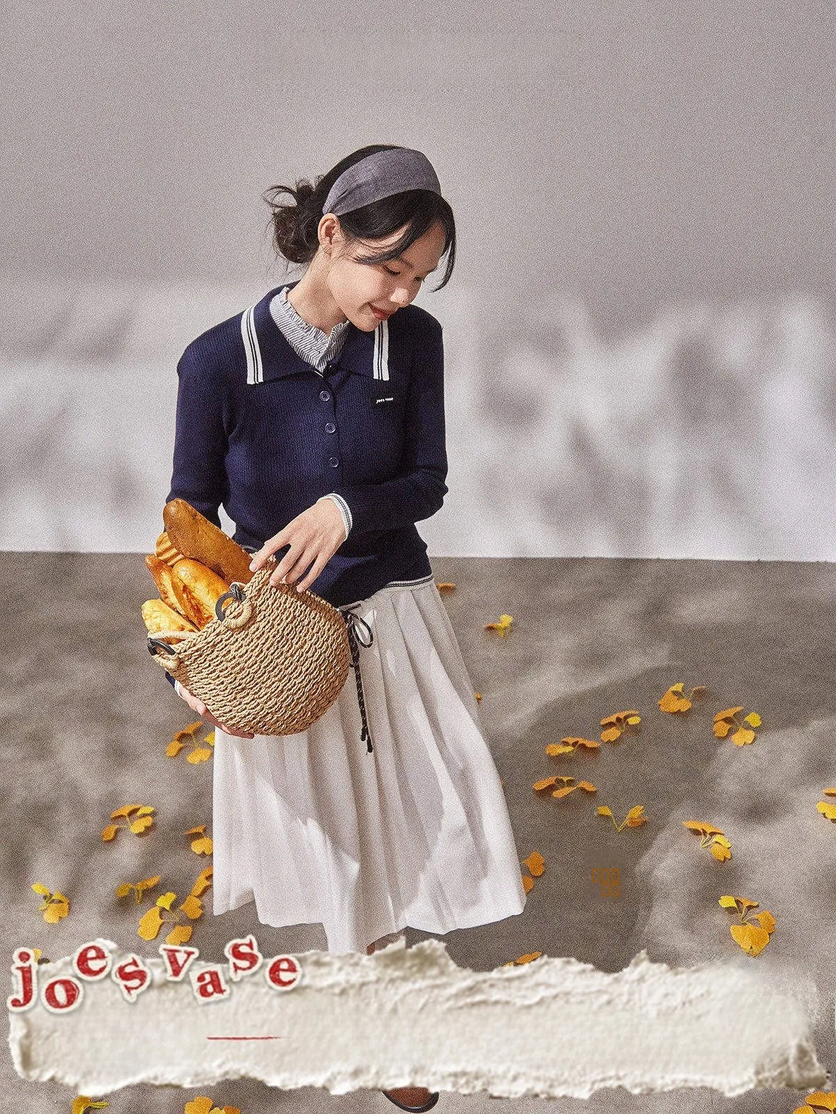 

Autumnal Ne Long Sve Women's Knitted Sweater Vintage Sle Faux Two-Piece Cardigan by Yu Hua Zun Evening Velvet