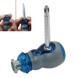 Double Head Ratchet Screwdriver Short Handle Slotted/sPhillips Screwdriver Telescopic Chrome Vanadium Steel Screw Driver