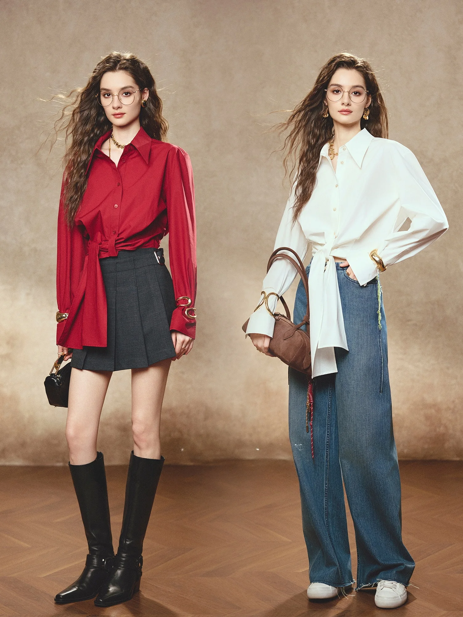 

Annaspeak ort Pure Color Collar Long Sve Velvet Anti-Wrinkle Cotton irt Versatile Sle Women's Busin Casual irt