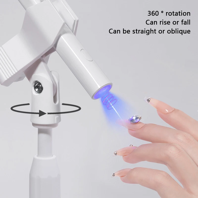 Support de lampe à ongles rotatif pour téléphone portable, sèche-ongles, lampe de photothérapie, lumière UV spéciale