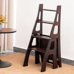 Bamboo Thickened Folding Ladder Stool Kitchen Furniture Climbing Ladder Chair Home Small and Light Dual-use Stair Chair