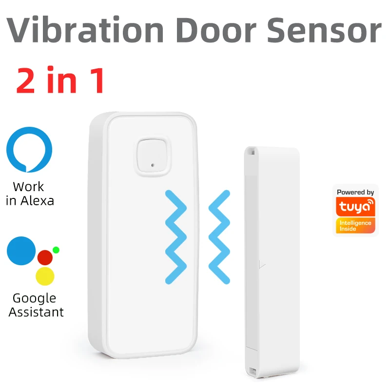 Tuya Zigbee Vibration Sensor Smart Life APP Shock Alarm Door Sensor Open / Closed Detectors With Alexa Google Home