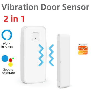 Tuya Zigbee Vibration Sensor Smart Life APP Shock Alarm Door Sensor Open / Closed Detectors With Alexa Google Home