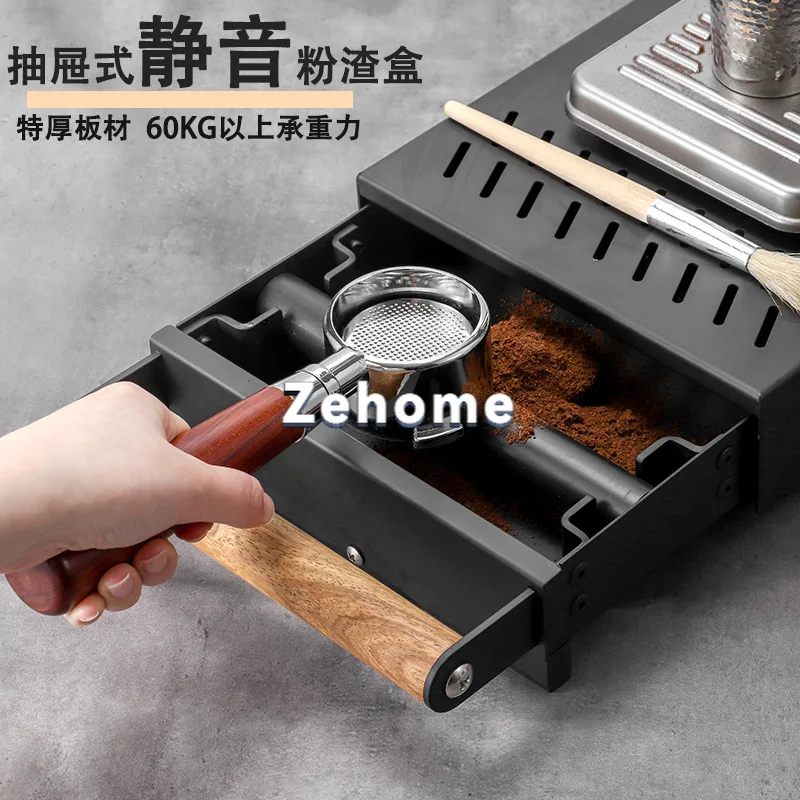 Thickened drawer type coffee powder residue box, solid wood handle, strong bearing capacity, Italian bar, slag box, coffee