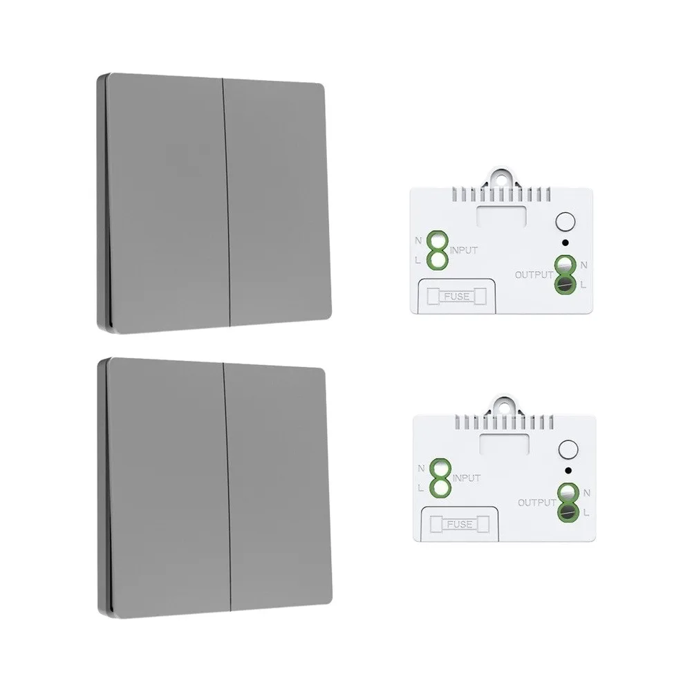 No Battery Wireless Light Switch Self-Generating Power For Home Use RF Remote Control Rocker Style Wall Mounted