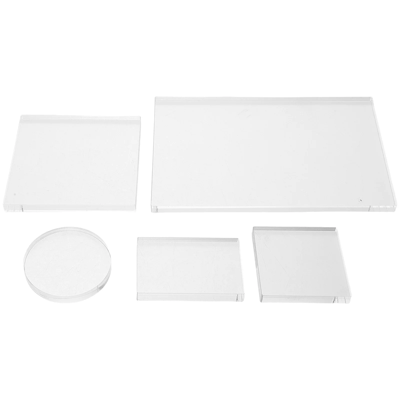 

5pcs Transparent Blocks Crafting: Clear Acrylic Mounting Diy Scrapbooking Card Making Stamping Reusable Craft Supplies