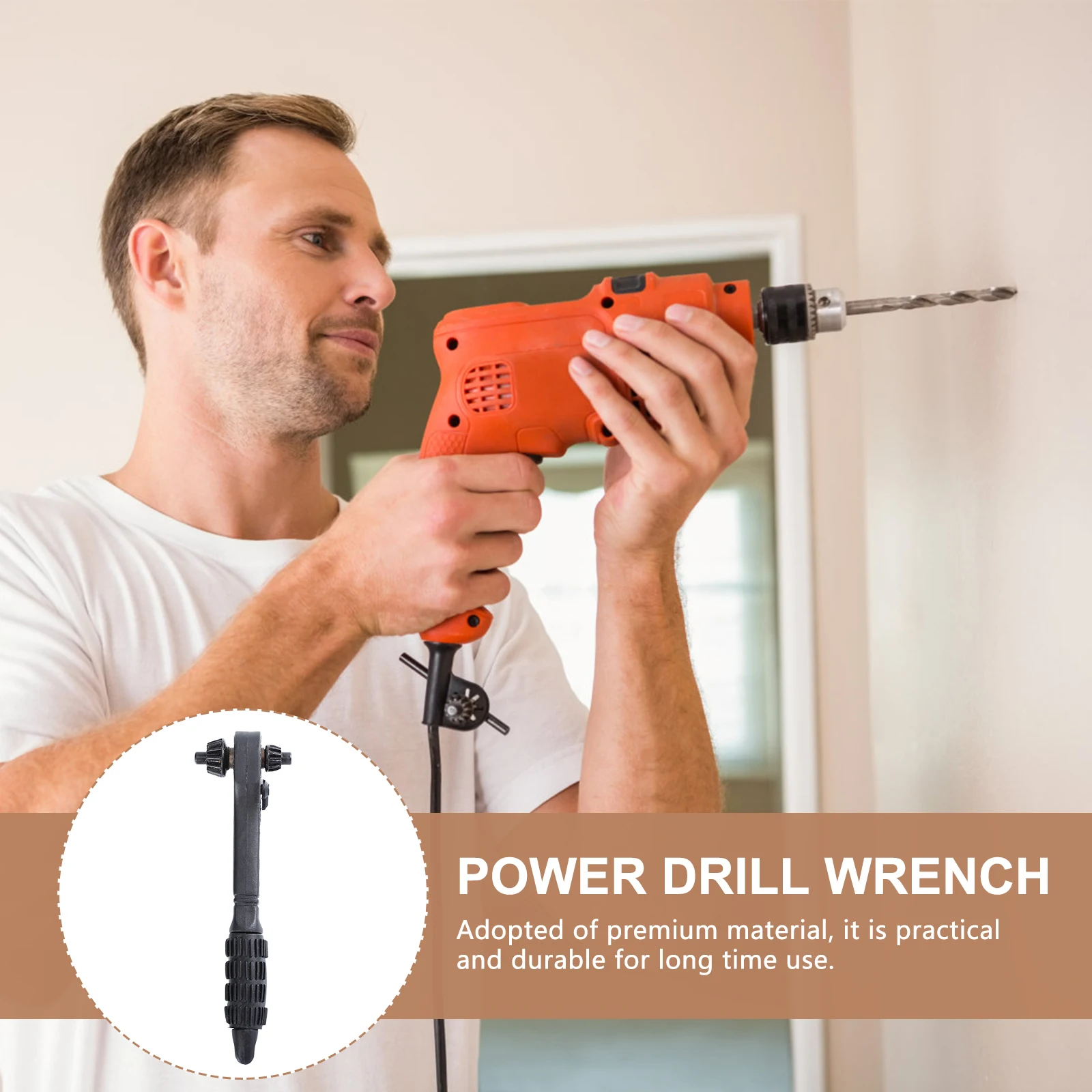 

Drill Chuck Wrench Two-in- Release Ratcheting Hardened Steel Key Type Electric Clip Efficient for Hand