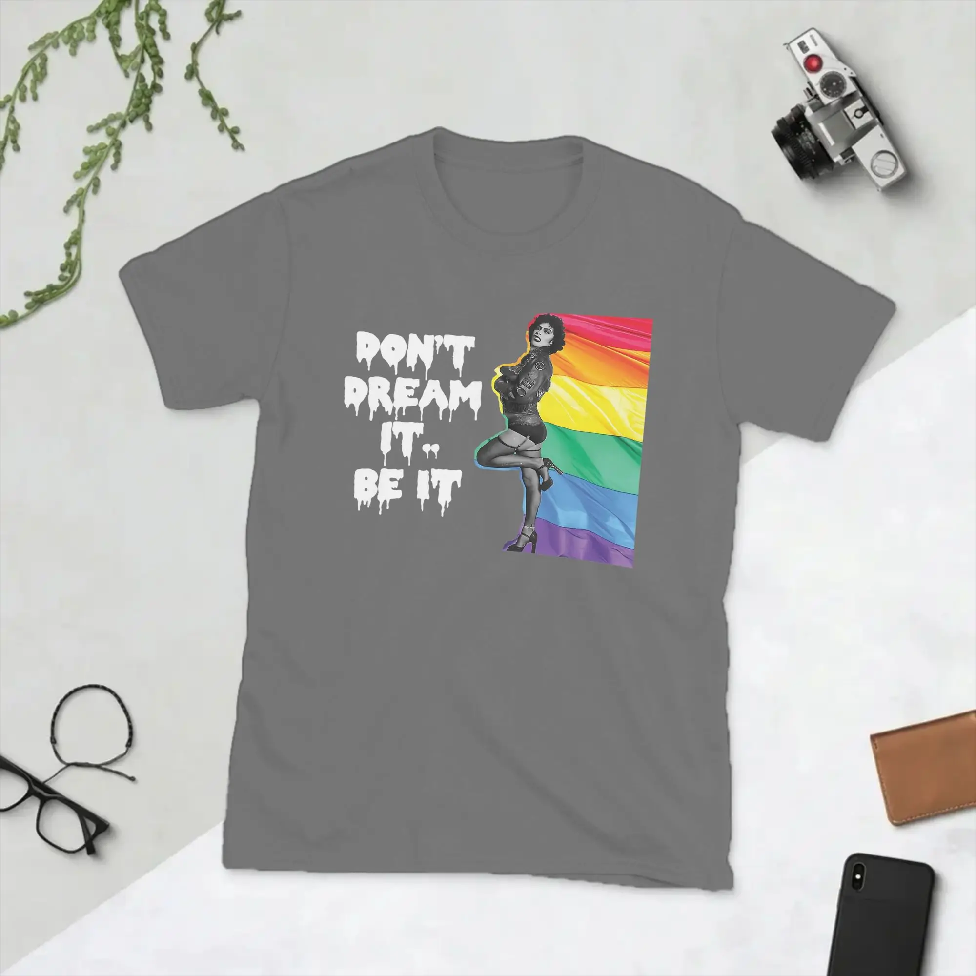 Men Frank N Furter Rockys Horror Picture Show T Shirts  Cotton Tops Unique Short Sleeve Round Neck Tees 4XL 5XL 6XL T-Shirt