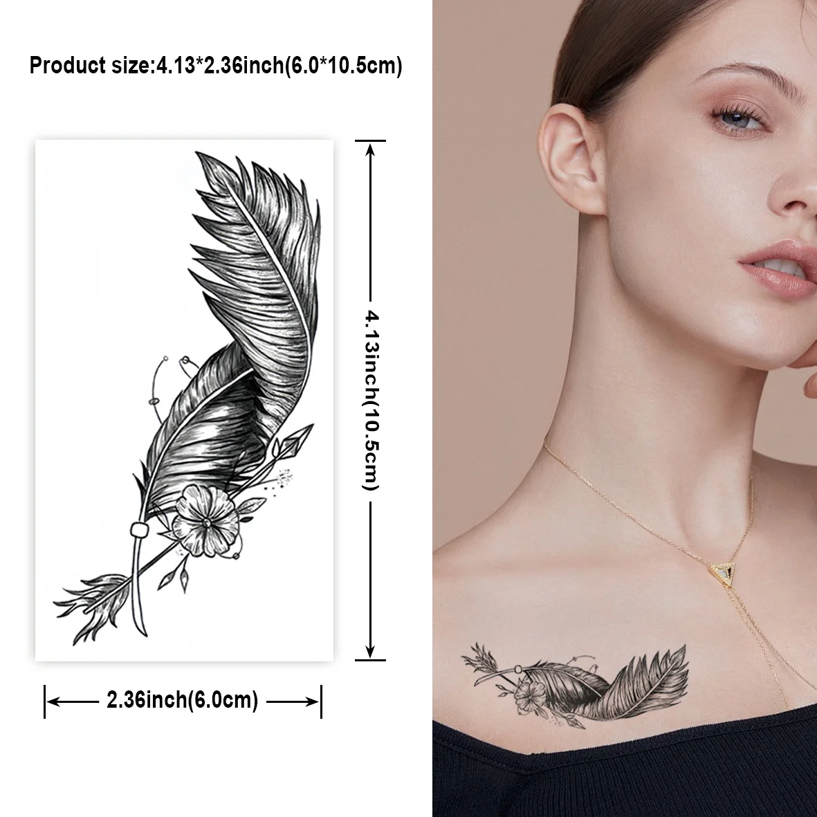 60 Sheets Temporary Tattoo Stickers, Durable Designs for Body Art, Easy to Apply and Remove, Waterproof Temporary Tattoos