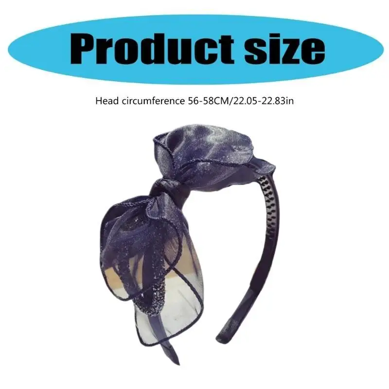 652F Flapper Lưới Bowtie Hairhoop Dành Cho Nữ Tạo Kiểu Tóc Đồ Trang Trí Thanh Lịch Mũ Trụ