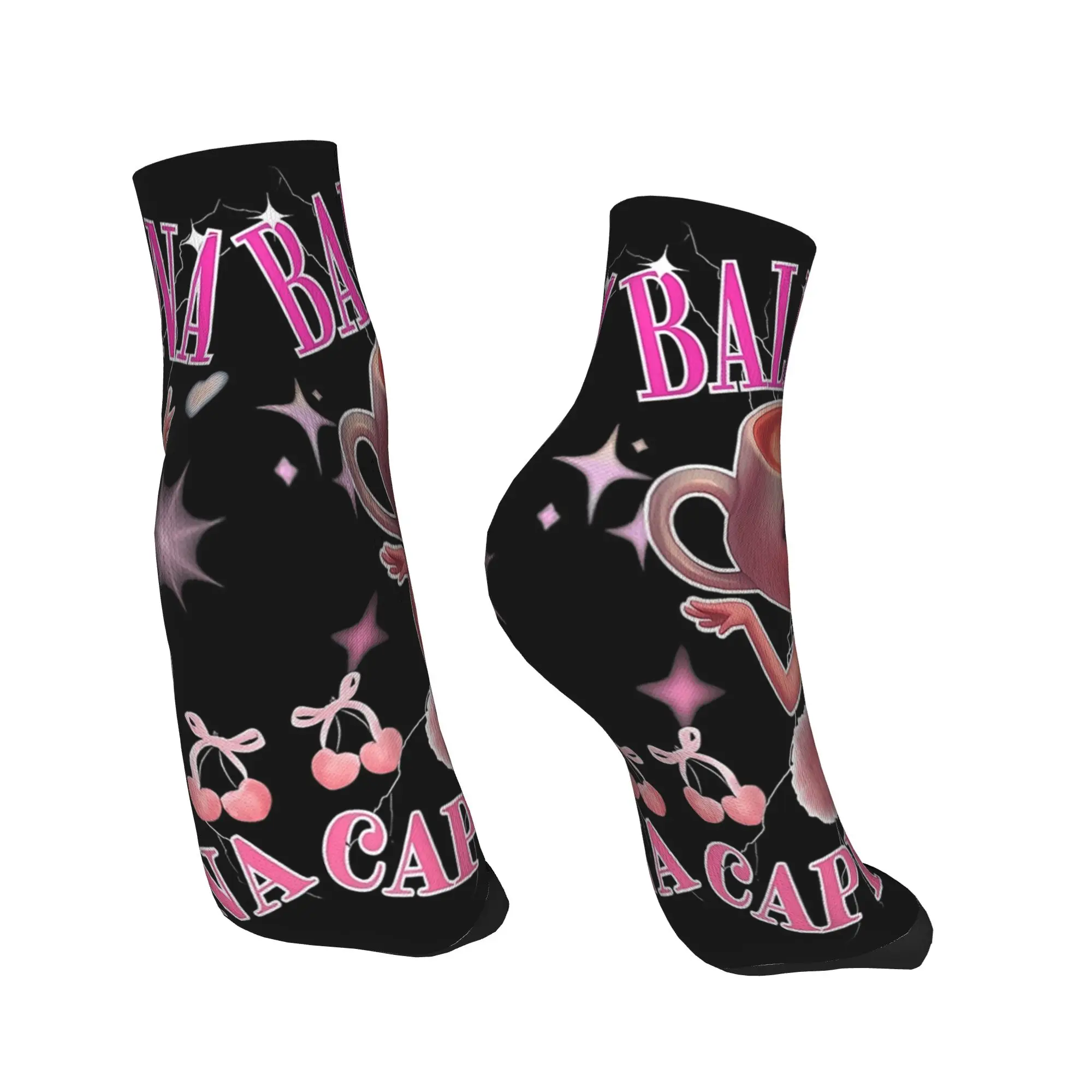 Calcetines informales de bailarina capuchino italiano Brainrot para hombre, calcetines tobilleros suaves a la moda, calcetines antideslizantes de diseño para deportes al aire libre de primavera