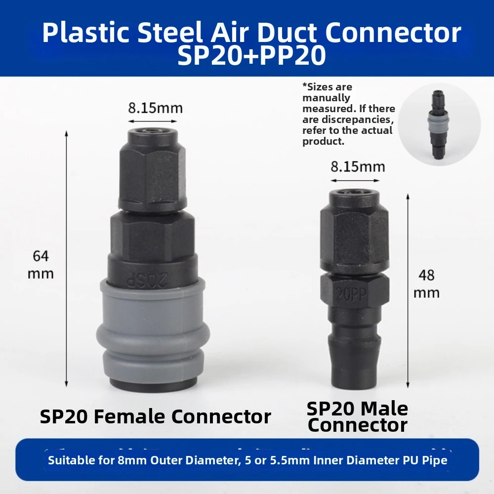 C-Type Design Self-Locking Quick Connector 8/10/12mm Size Plastic Steel Material Pneumatic Fittings Self-Locking Mechanism