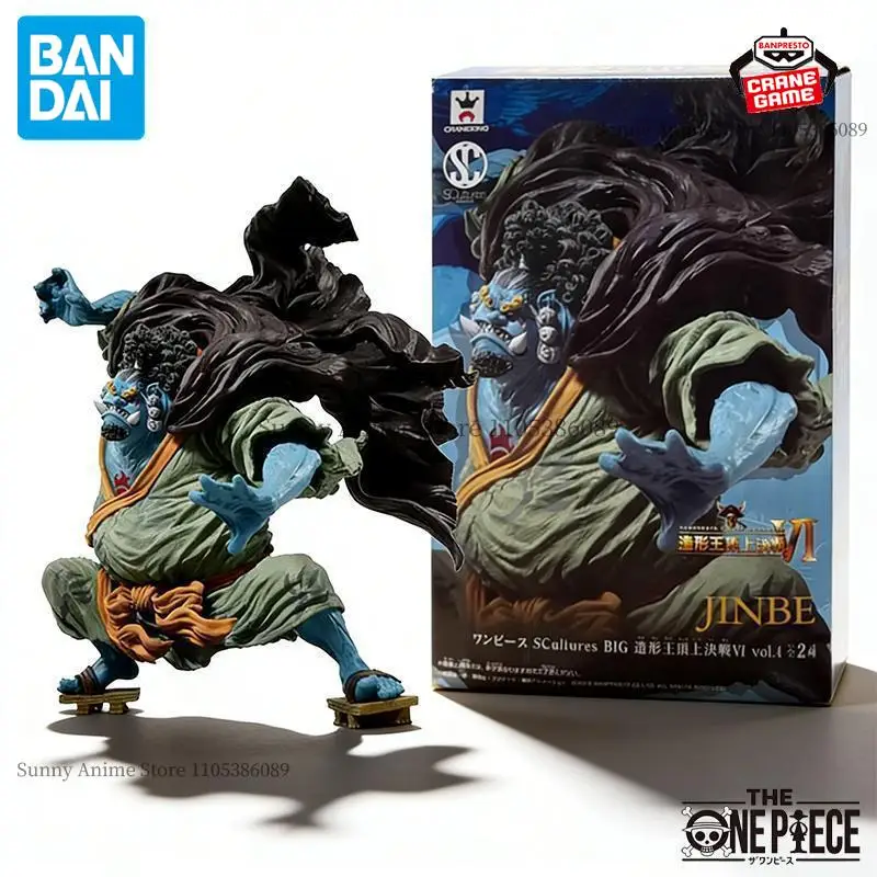 Bandai Original Banpresto ONE PIECE Jinbei SCultures BIG Action Figures Anime Figuras Ct Toys Juguetes Gifts Models Doll Statues
