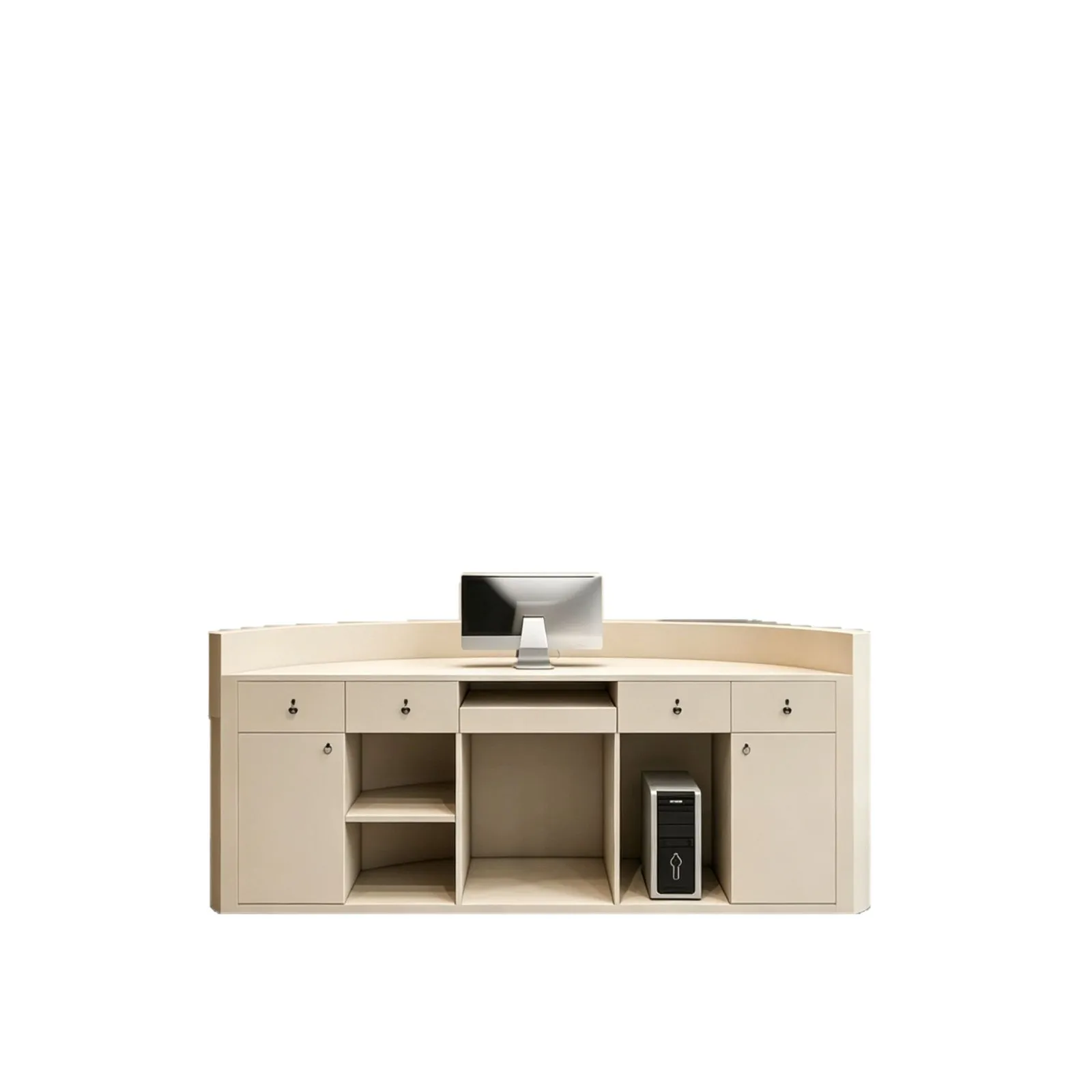 CX curved beauty salon front desk checkout page log, reception counter