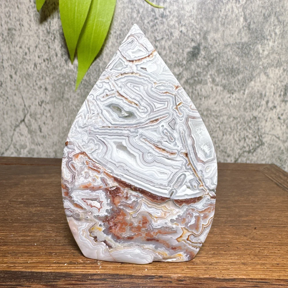 Natural Mexican Lace Agate Free Form Flame Shape Torch Mineral Specimen Reiki Meditation Energy Chakra Witchcraft Healing Gfts