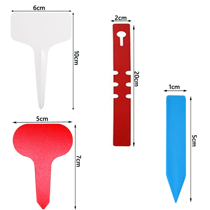 Etiquetas plásticas coloridas do jardim, Classificação da planta, Classificando o Tag do sinal, Bilhete, Placa de escrita, Plug In Card, 25, 50,