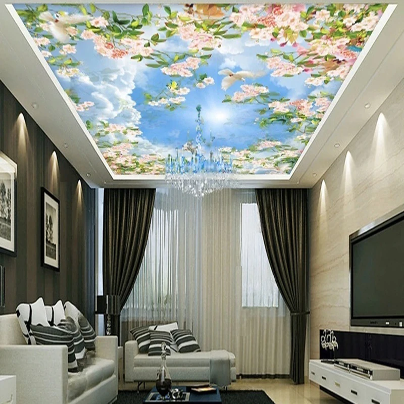 MU8467 Photo Wallpaper Pastoral Feather Floral Flowers Wall Art Mural Wall Paper Living Room TV Background Bedroom Home Decor