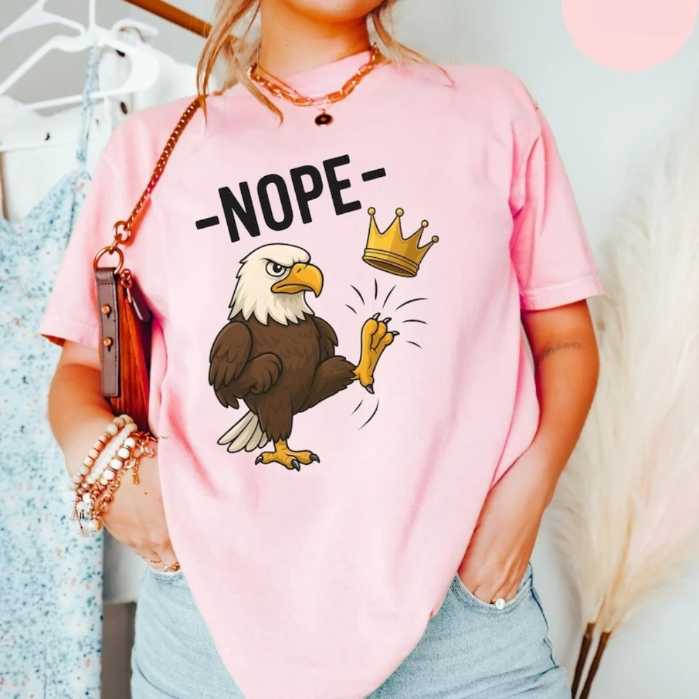 

No Kings in America Футболка Bald Eagle Футболка No Kings Патриотическая рубашка, футболка протеста 4 июля Мужчины Женщины Хлопковые футболки