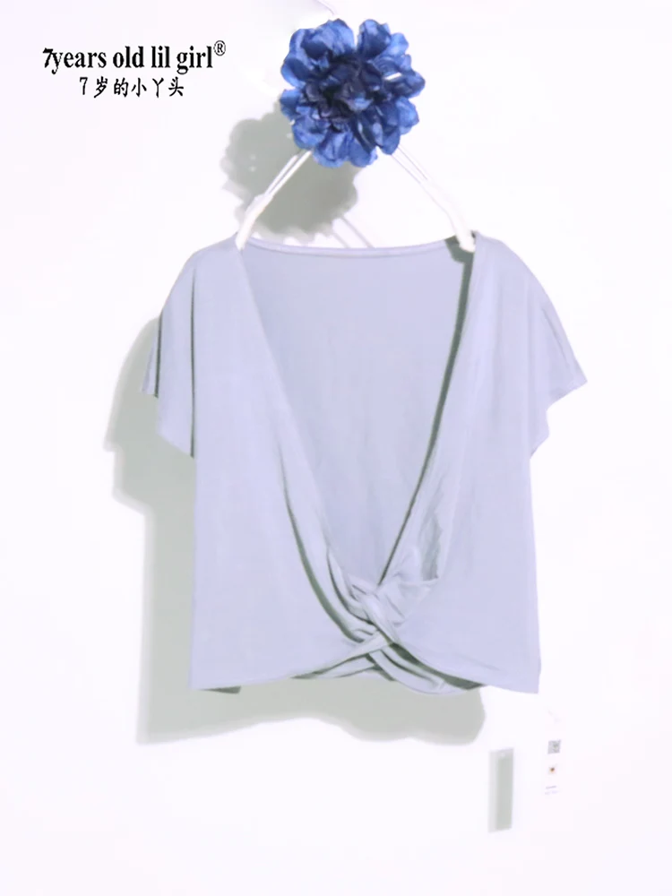 American Retro Jjazz Dance Modern Dance Modale Rayon V-neck  Sleeve Top H202