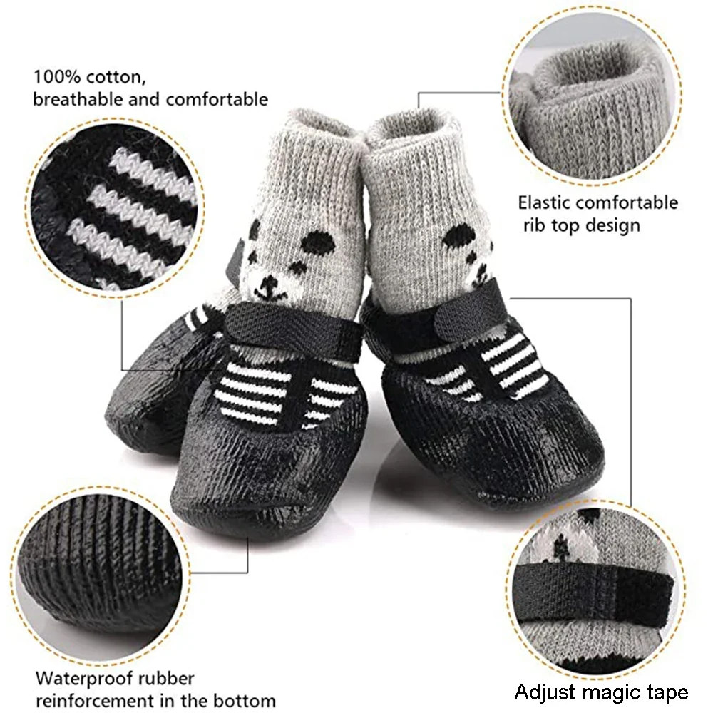 4 teile/satz Haustier Schuhe Winter Warme Hund Socken Wasserdichte Anti-Slip Regen Schnee Stiefel Für Kleine Große Hunde Katzen welpen Chihuahua