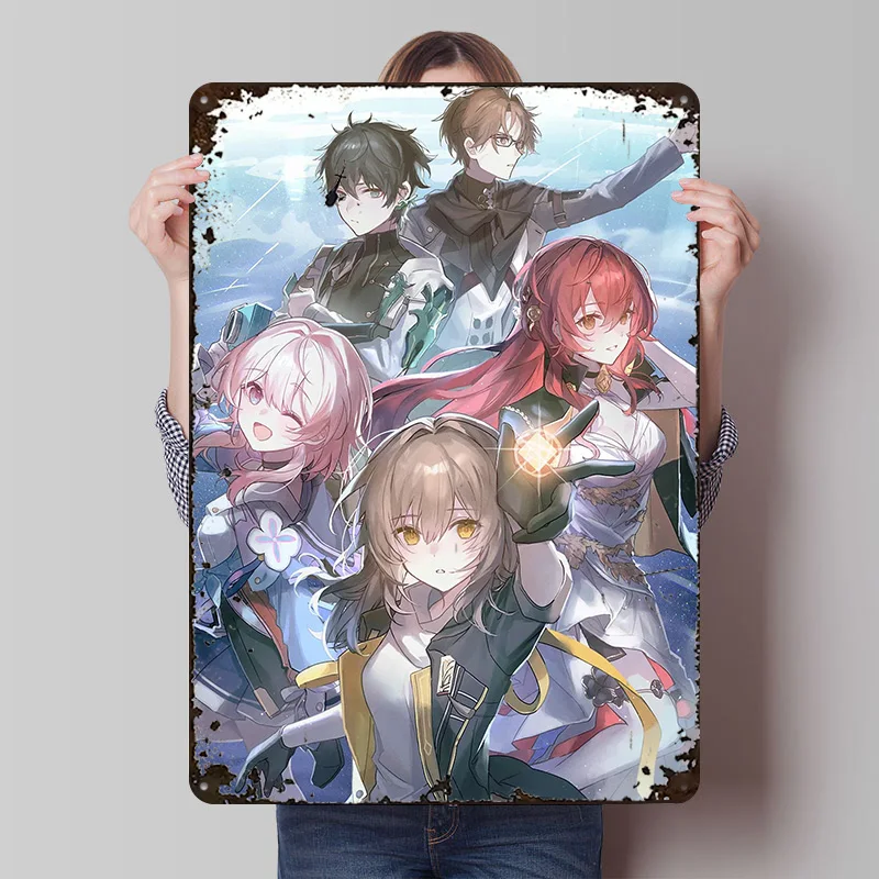 Honkai Star Rail Stelle Printed Poster Customized Retro Wall Art Vintage Metal Tin Signs for Decor Room Decoration At Home Items