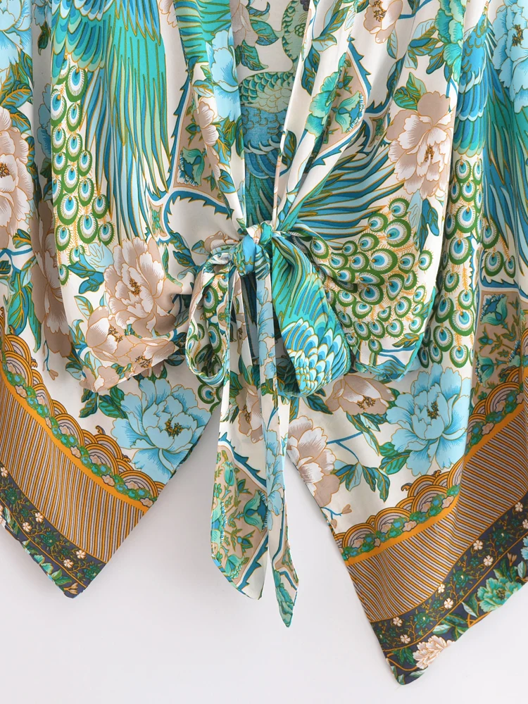 Boho Peacock Kimono Cover-Up 15