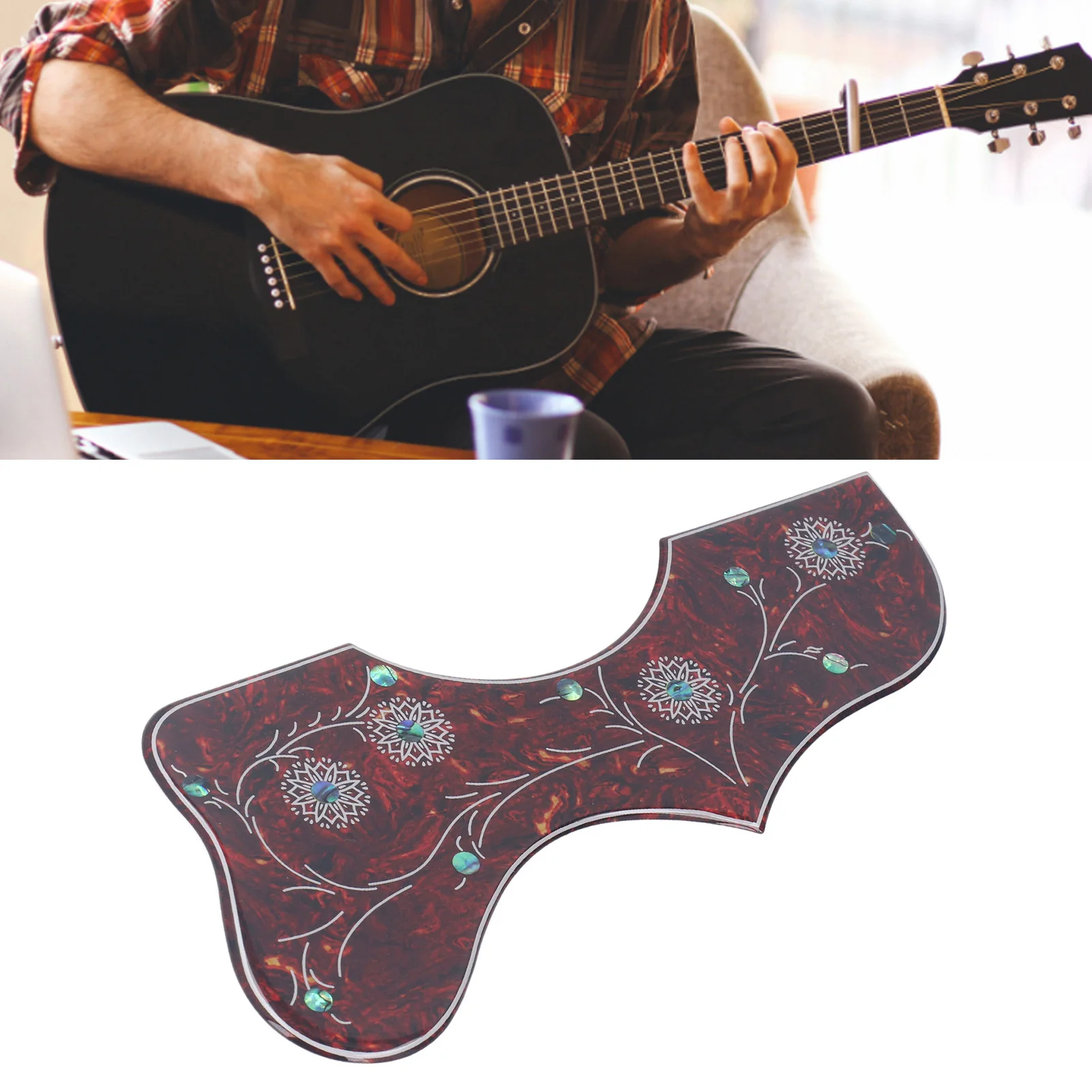 Guitar Pickguard Sticker Impact Scratch Protection 2.5mm Thickness Self Adhesive Sticker Acoustic Guitar Pickup Guard Decoration